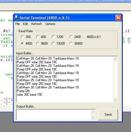 Screen Dump of Terminal Download using TEmp Diff Controller